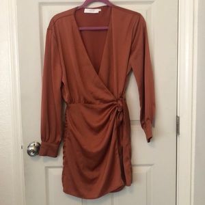 Astr Rust Wrap Dress
